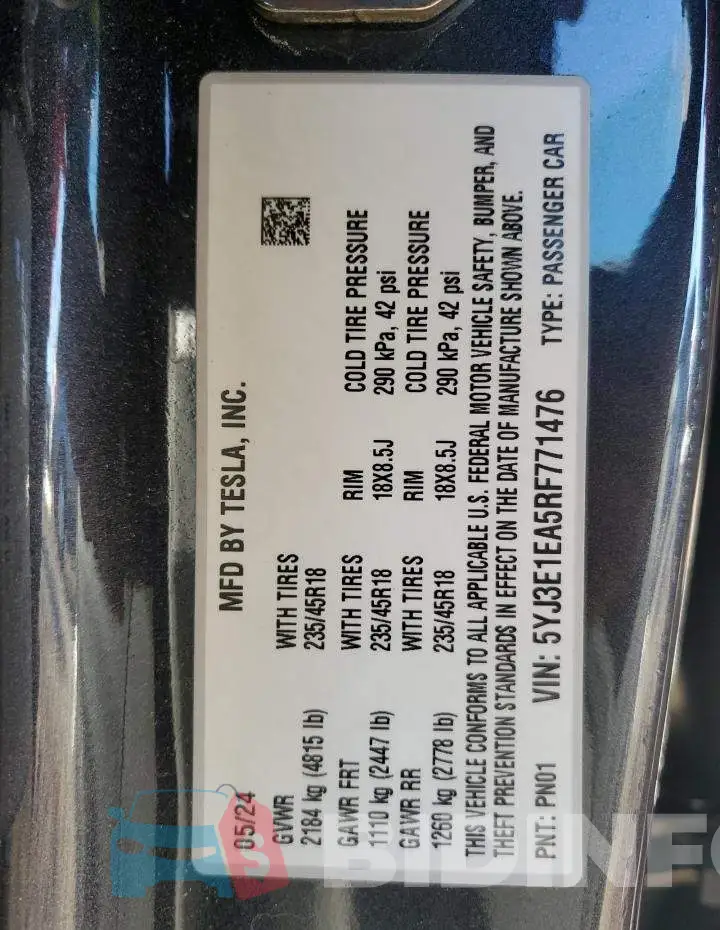 5YJ3E1EA5RF771476 Photo# 12