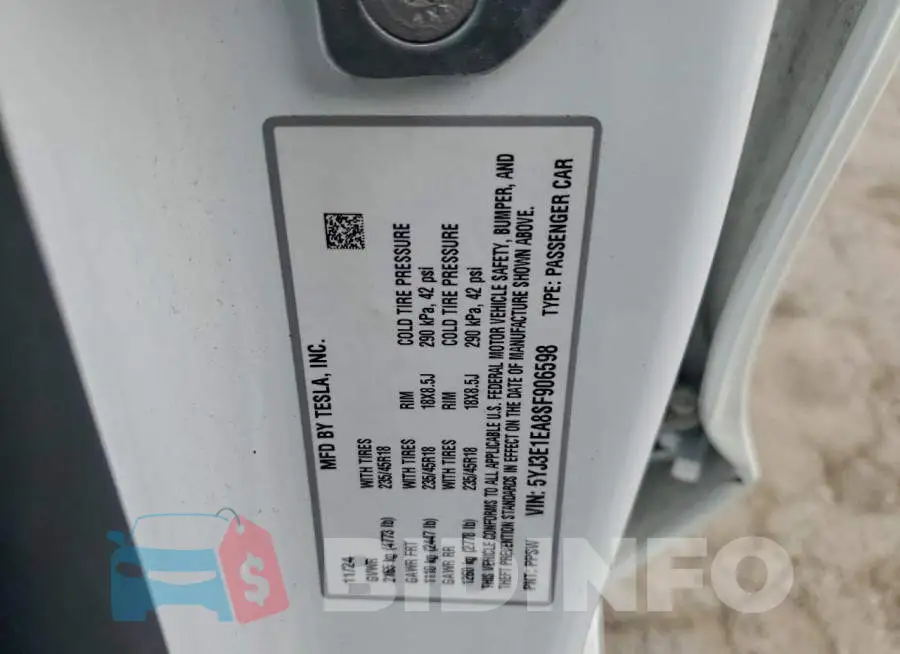 5YJ3E1EA8SF906598 Photo# 12