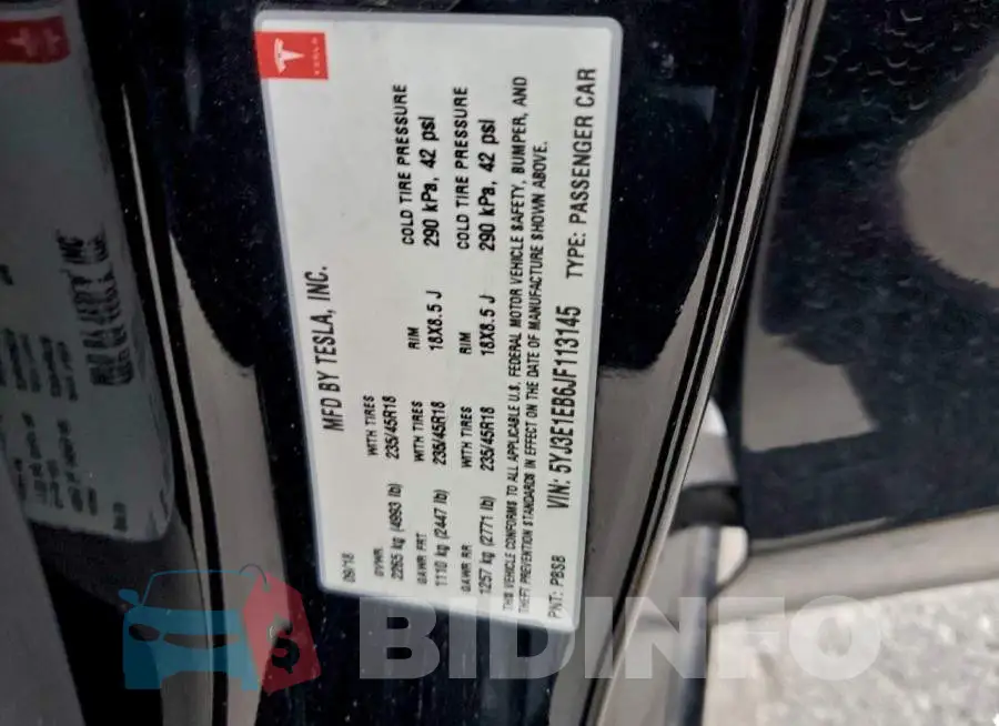 5YJ3E1EB6JF113145 Photo# 12