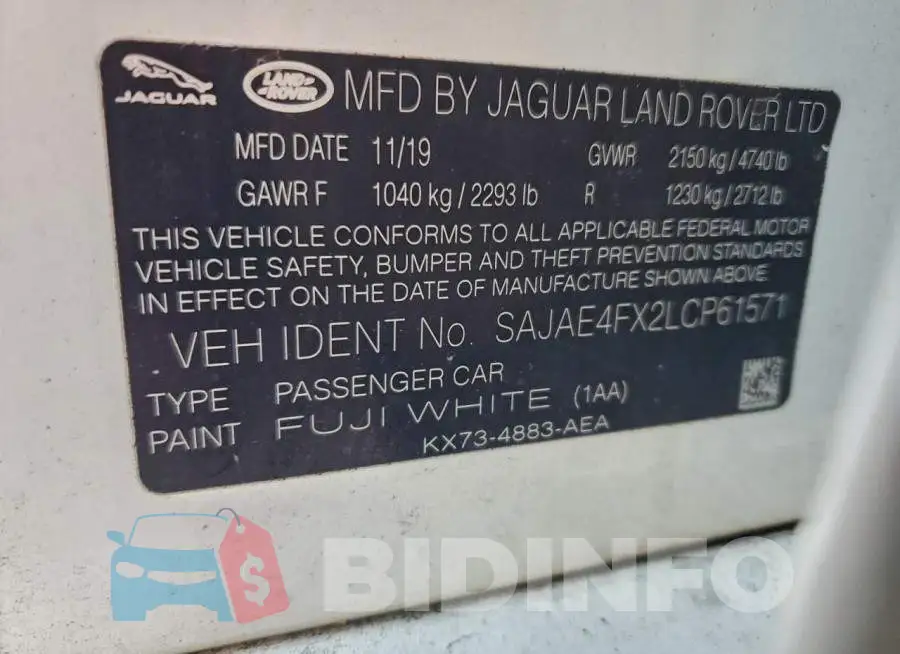 SAJAE4FX2LCP61571 Photo# 12