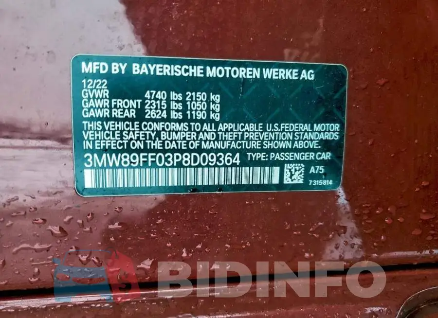 3MW89FF03P8D09364 Photo# 12
