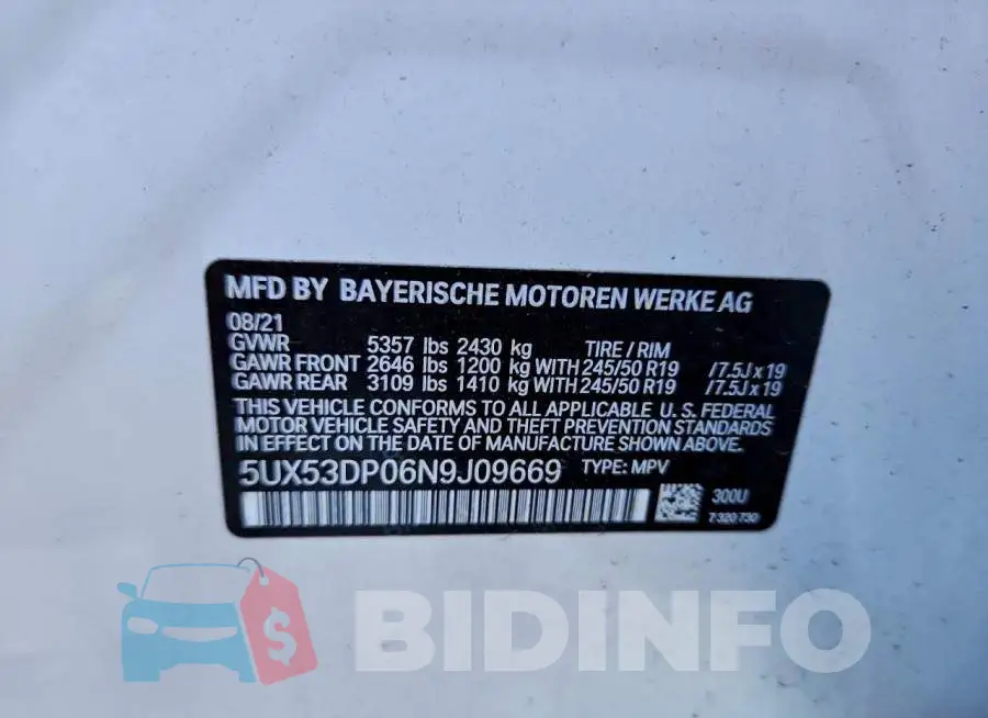 5UX53DP06N9J09669 Photo# 14
