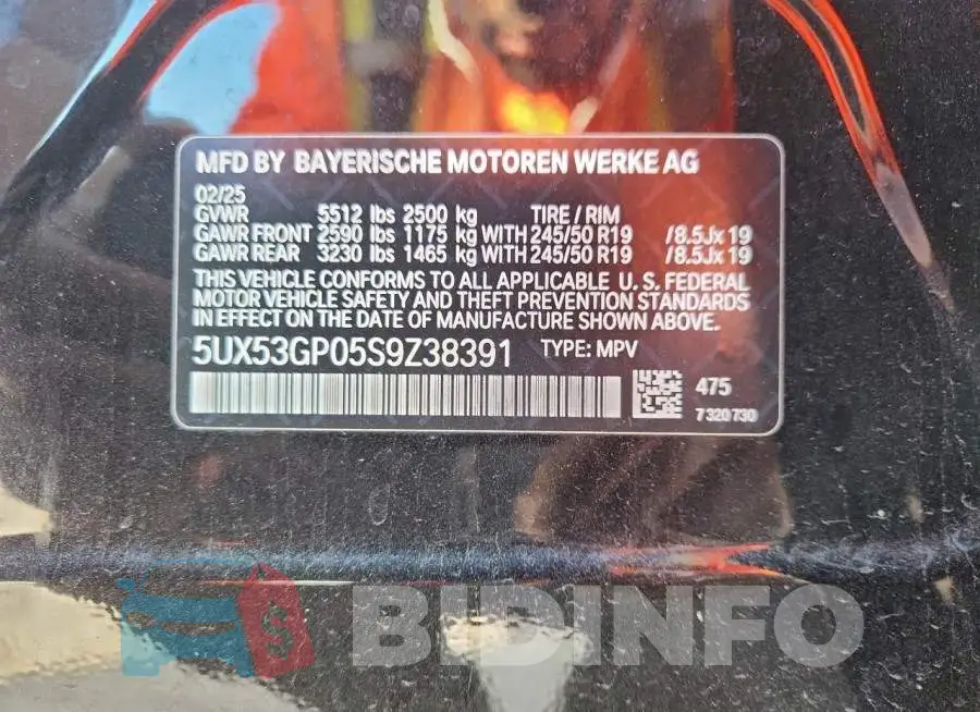 5UX53GP05S9Z38391 Photo# 13