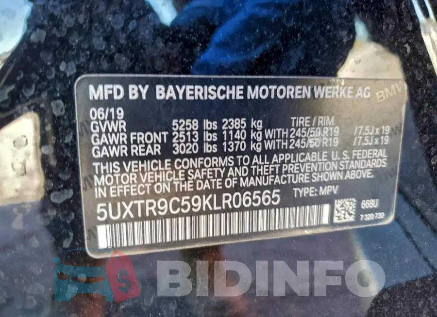 5UXTR9C59KLR06565 Photo# 14