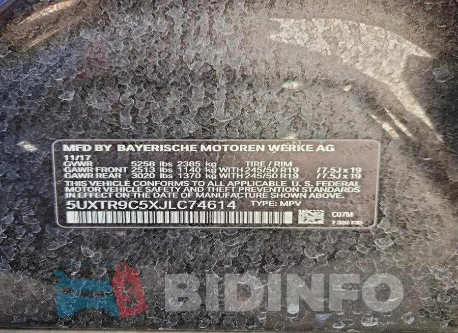 5UXTR9C5XJLC74614 Photo# 13