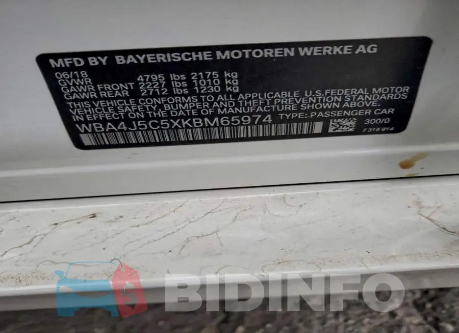 WBA4J5C5XKBM65974 Photo# 12