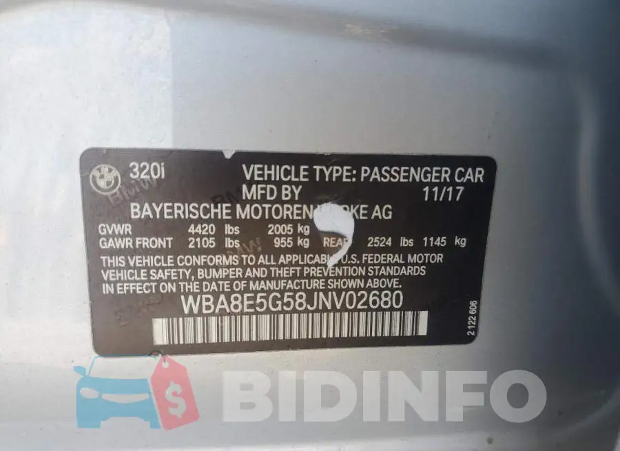 WBA8E5G58JNV02680 Photo# 12