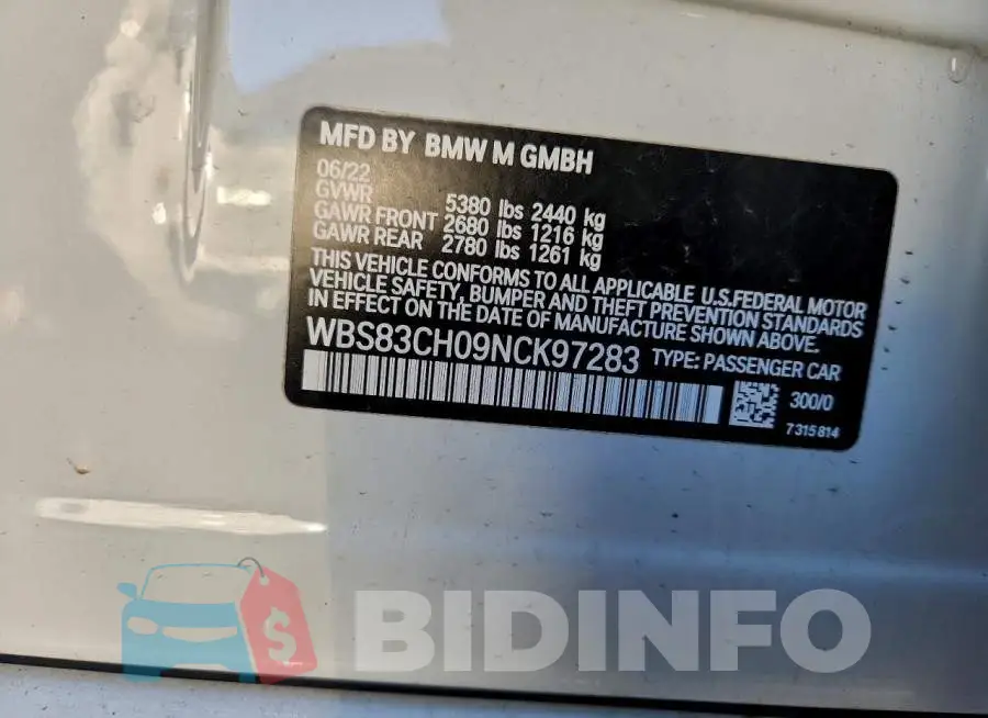 WBS83CH09NCK97283 Photo# 13