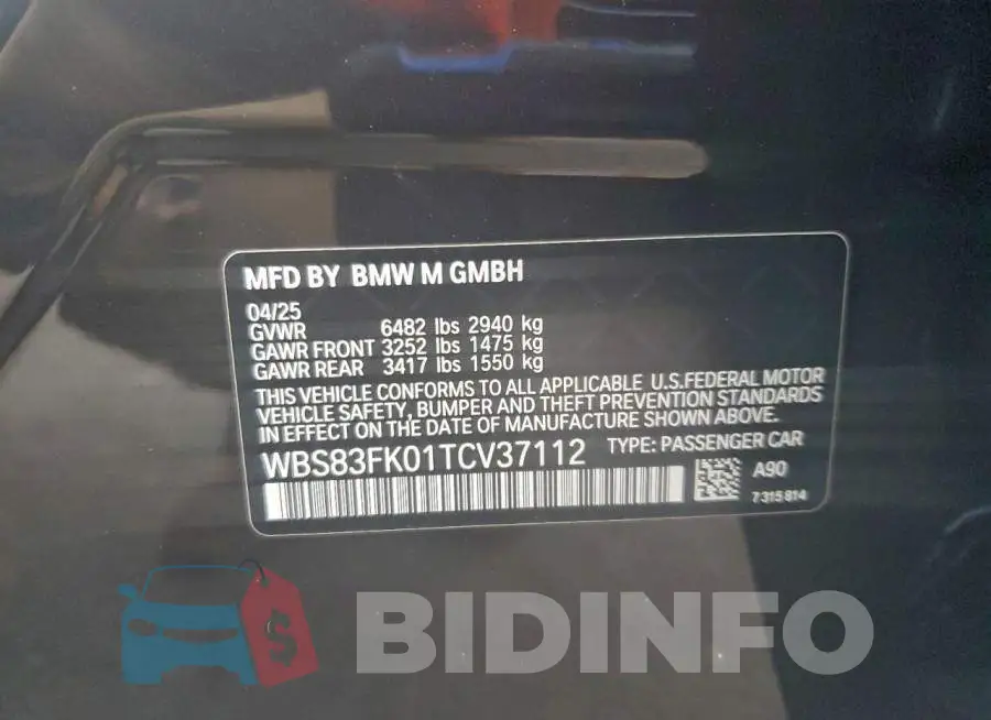 WBS83FK01TCV37112 Photo# 13