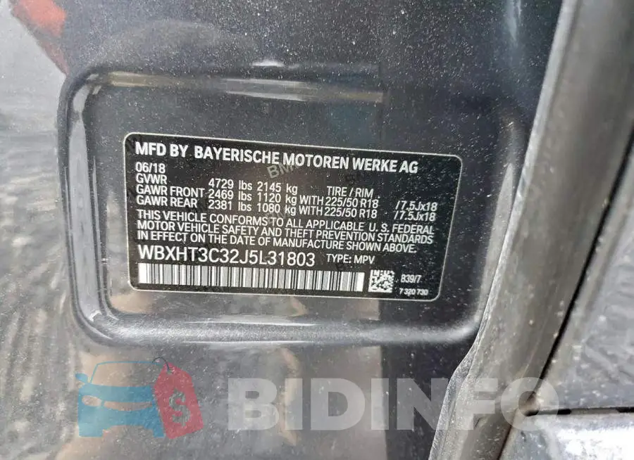 WBXHT3C32J5L31803 Photo# 14