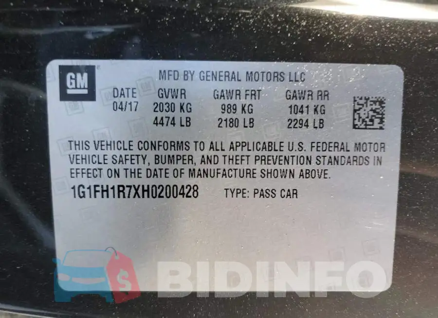 1G1FH1R7XH0200428 Photo# 13