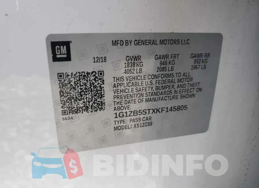 1G1ZB5STXKF145805 Photo# 12