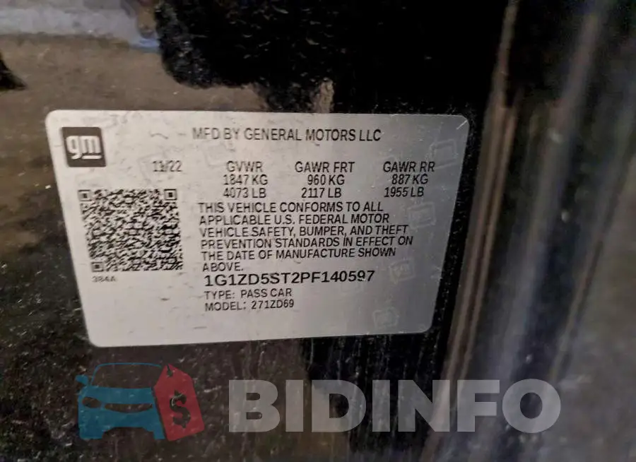 1G1ZD5ST2PF140597 Photo# 13