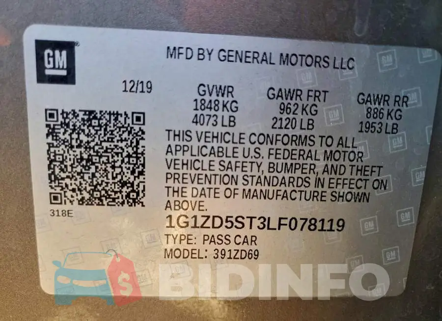 1G1ZD5ST3LF078119 Photo# 12