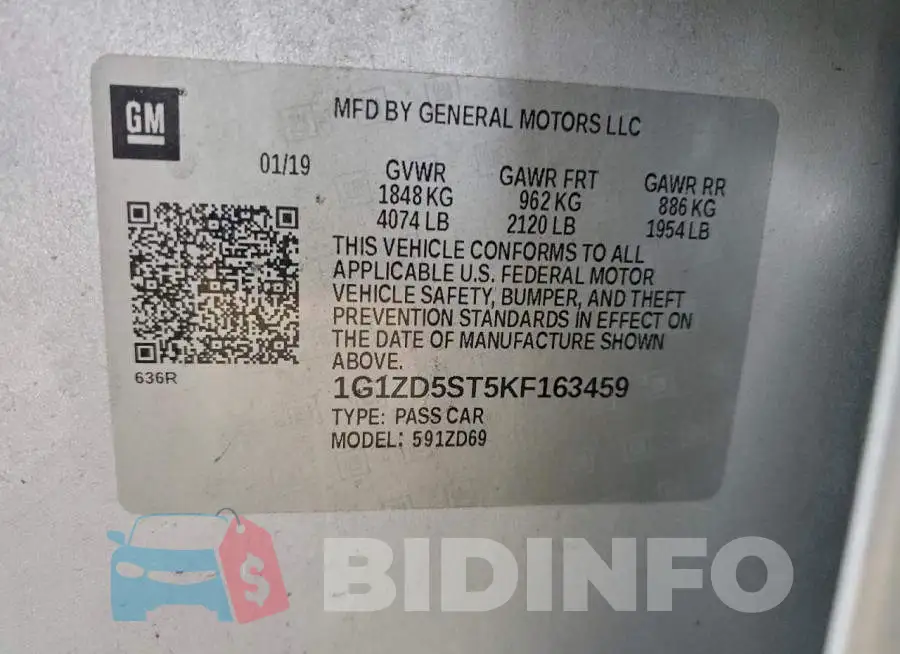 1G1ZD5ST5KF163459 Photo# 12