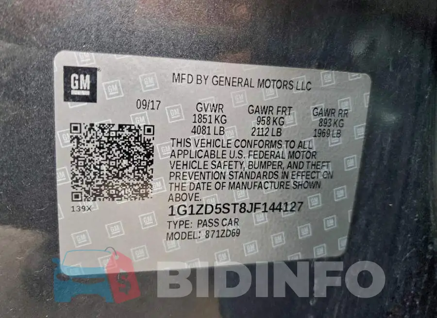 1G1ZD5ST8JF144127 Photo# 12