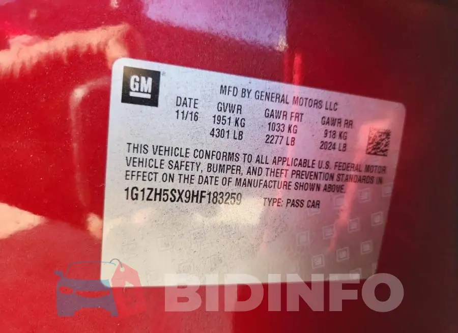 1G1ZH5SX9HF183259 Photo# 12