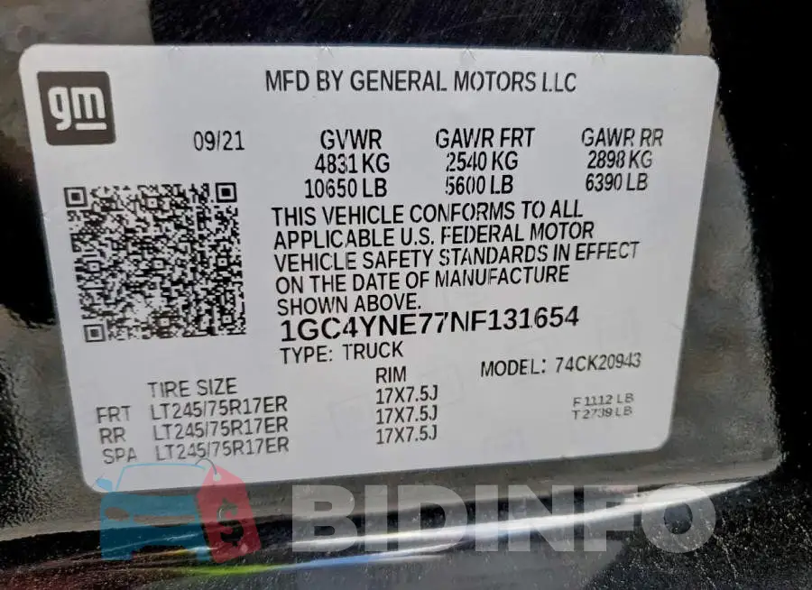 1GC4YNE77NF131654 Photo# 12