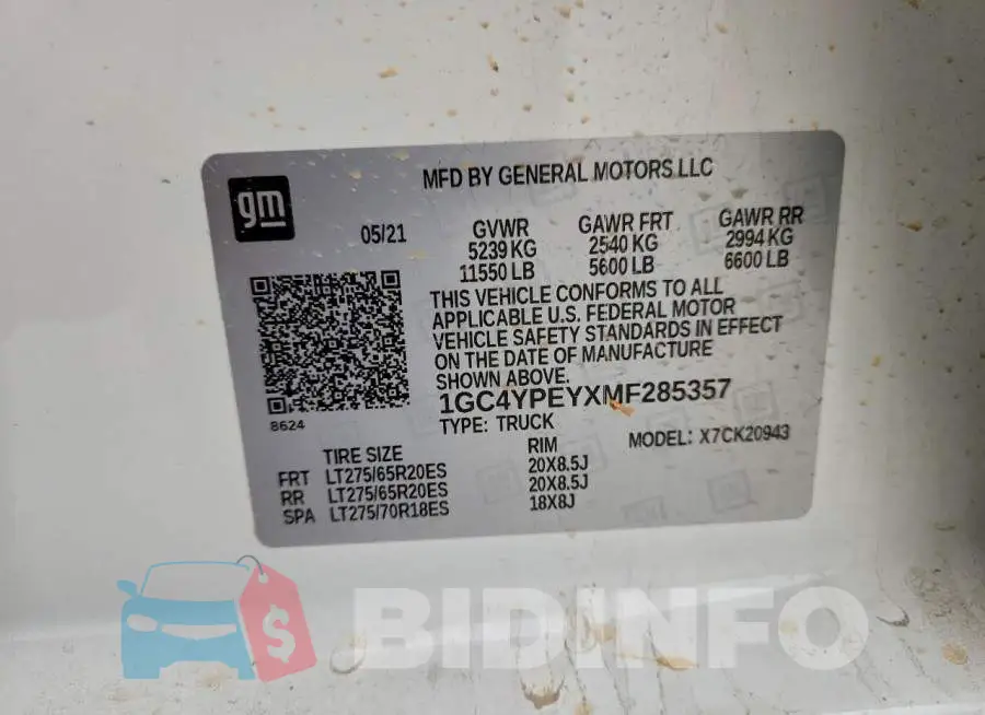 1GC4YPEYXMF285357 Photo# 12
