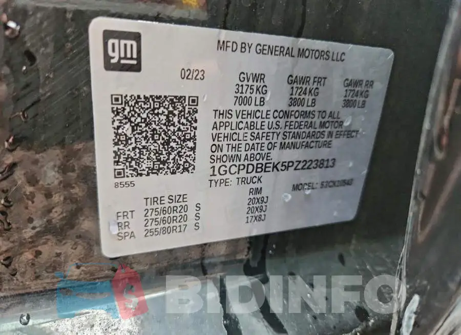 1GCPDBEK5PZ223813 Photo# 12