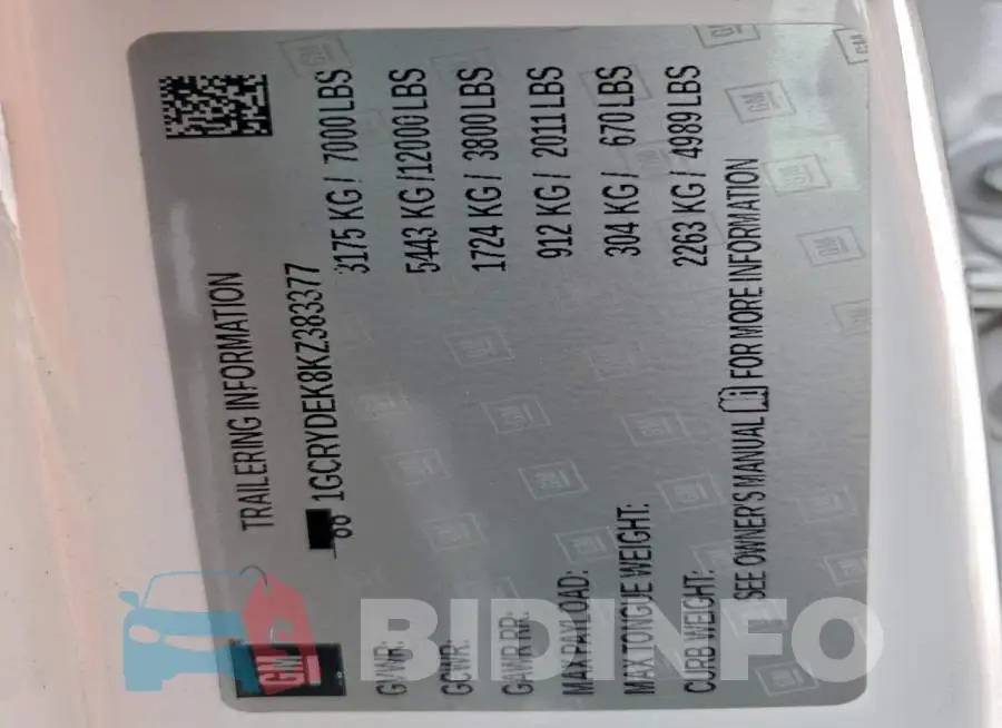 1GCRYDEK8KZ383377 Photo# 12