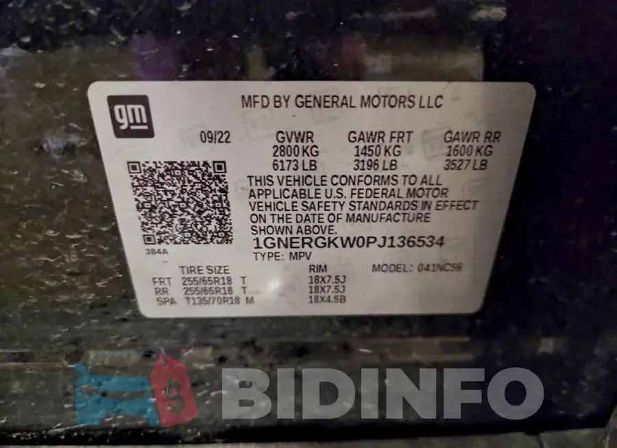 1GNERGKW0PJ136534 Photo# 14