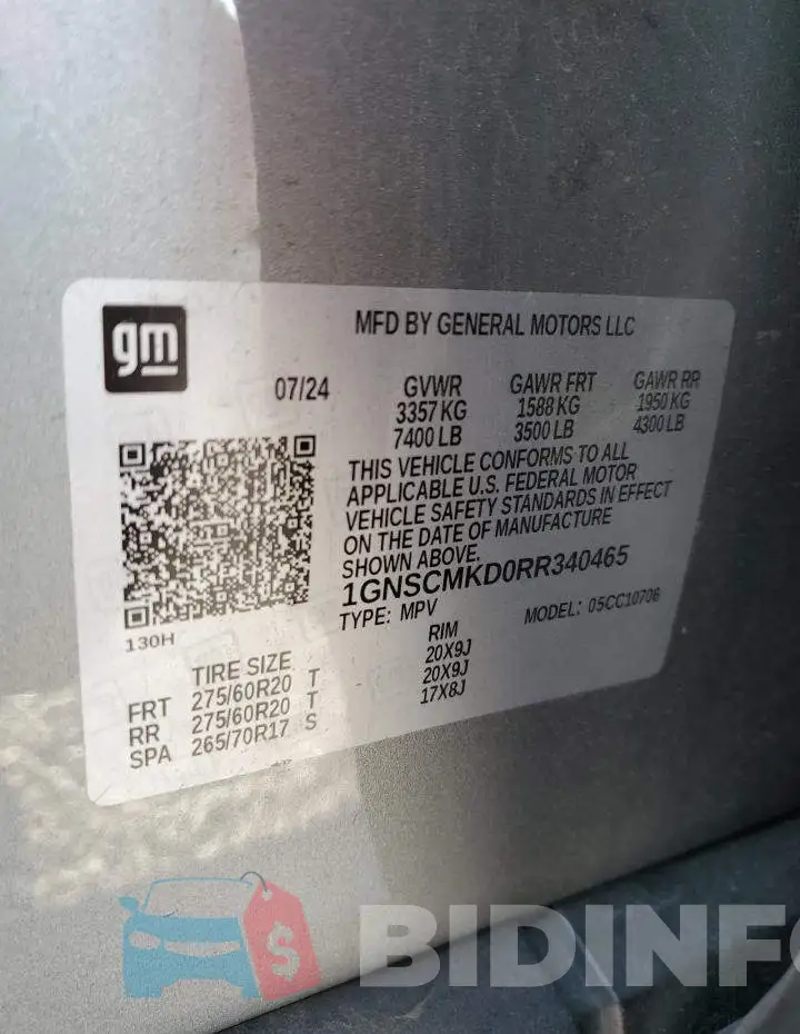 1GNSCMKD0RR340465 Photo# 14