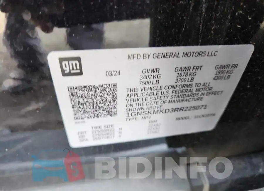 1GNSKMKD3RR225071 Photo# 12