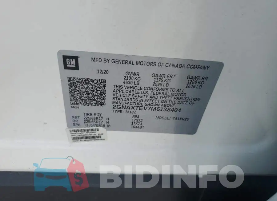 2GNAXTEV7M6138404 Photo# 13