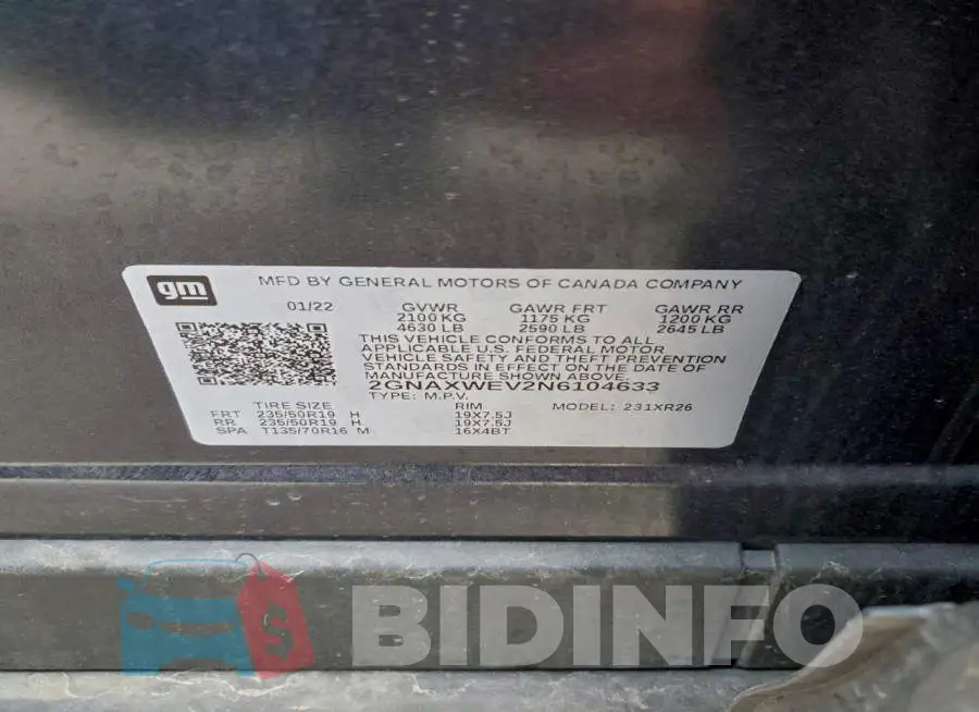 2GNAXWEV2N6104633 Photo# 13