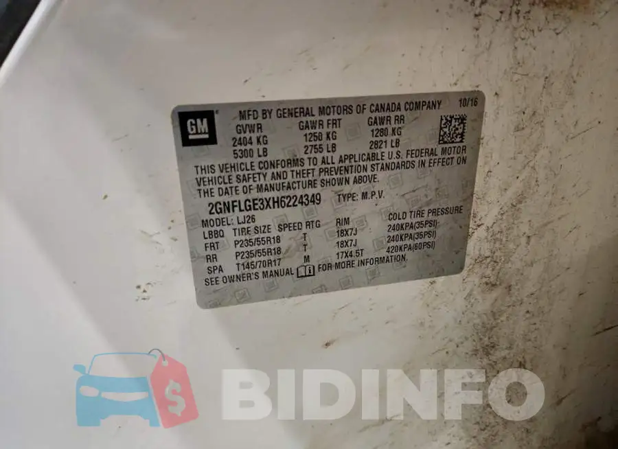 2GNFLGE3XH6224349 Photo# 13