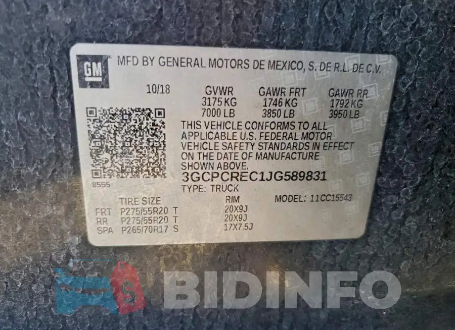 3GCPCREC1JG589831 Photo# 12