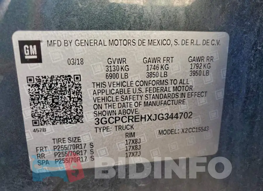 3GCPCREHXJG344702 Photo# 13