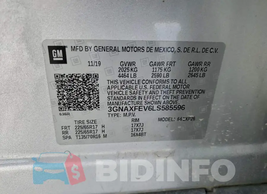 3GNAXFEV6LS585596 Photo# 13