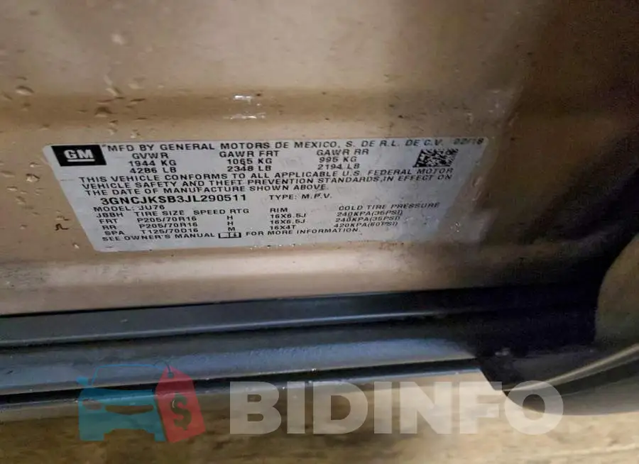 3GNCJKSB3JL290511 Photo# 13