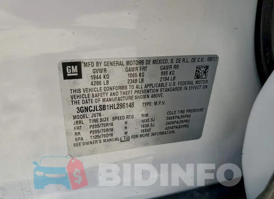 3GNCJLSB1HL286148 Photo# 12