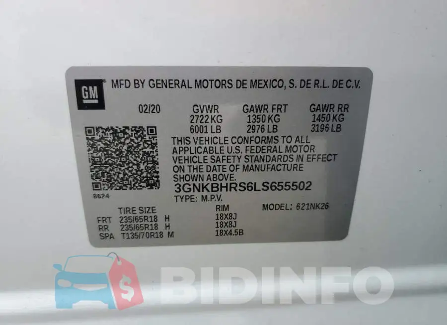 3GNKBHRS6LS655502 Photo# 13