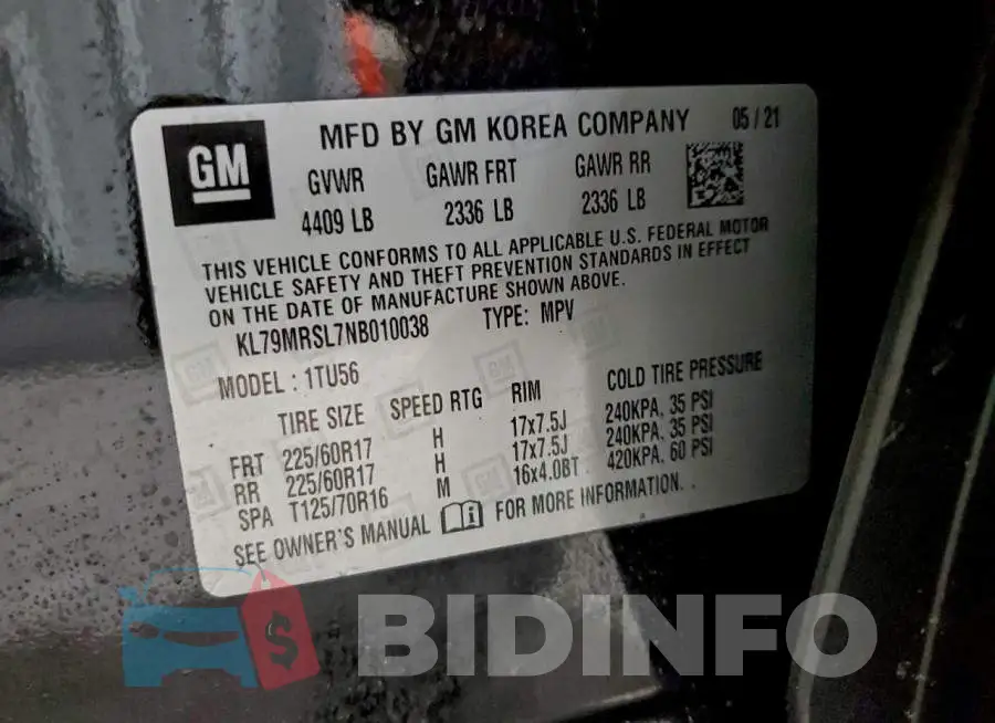 KL79MRSL7NB010038 Photo# 13