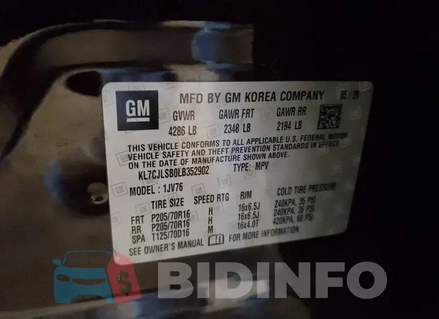 KL7CJLSB0LB352902 Photo# 13