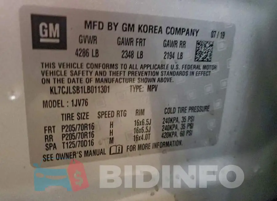 KL7CJLSB1LB011301 Photo# 13