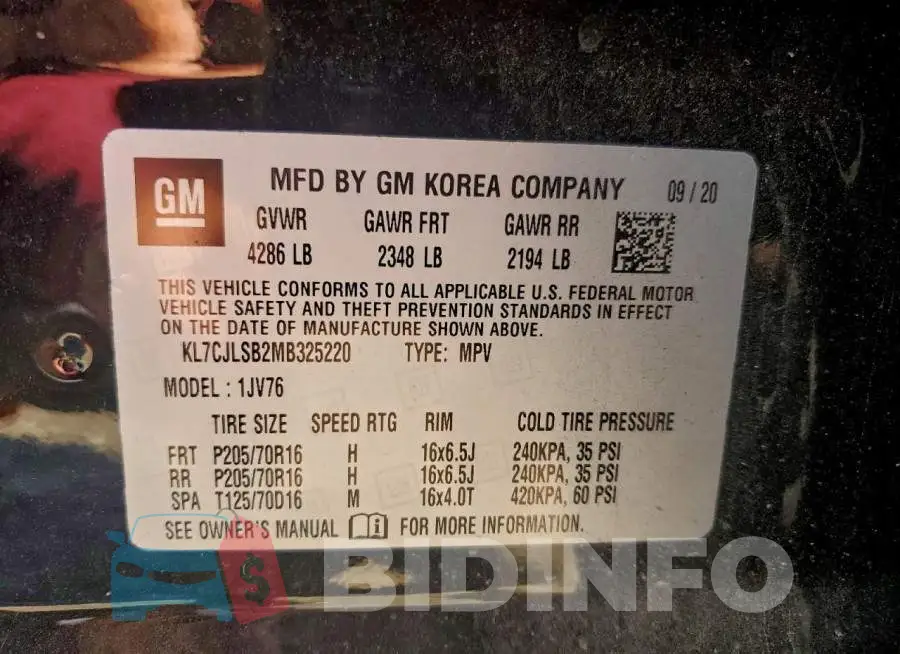 KL7CJLSB2MB325220 Photo# 12