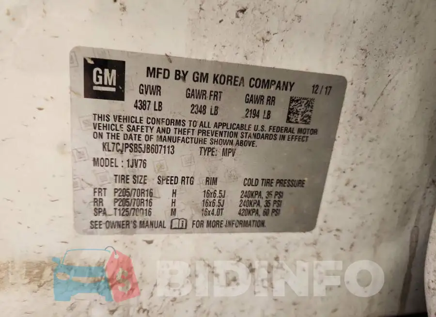 KL7CJPSB5JB607113 Photo# 13