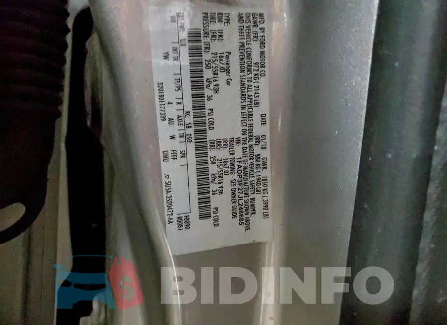 1FADP3F27JL246685 Photo# 12