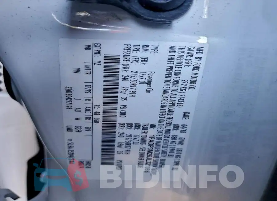 1FADP3M26JL321086 Photo# 12