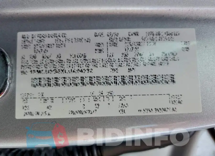 1FMCU0G6XLUA94232 Photo# 13
