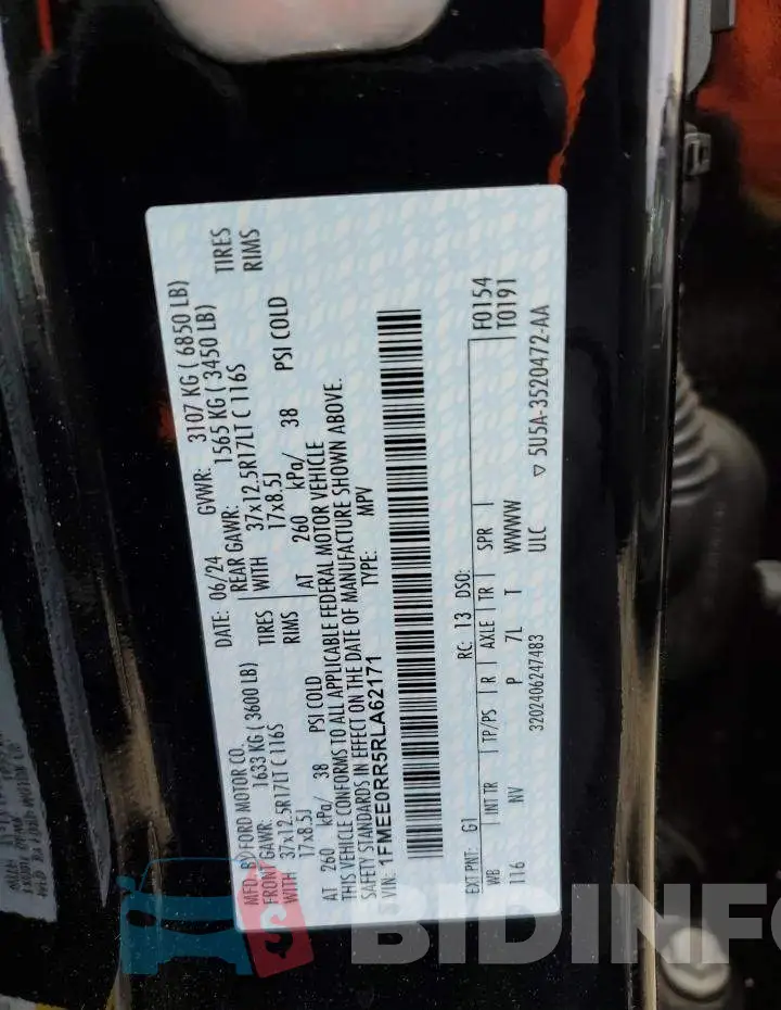 1FMEE0RR5RLA62171 Photo# 12