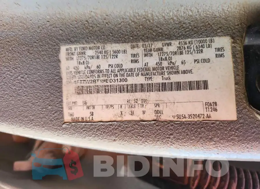 1FT7W2BT1HED31300 Photo# 12