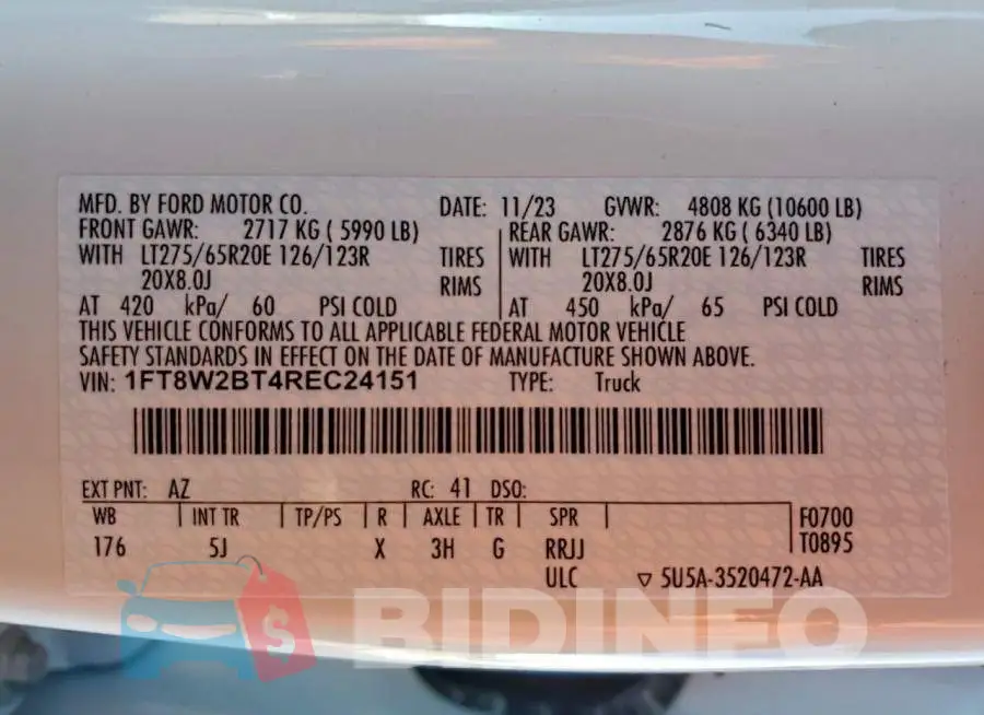 1FT8W2BT4REC24151 Photo# 13