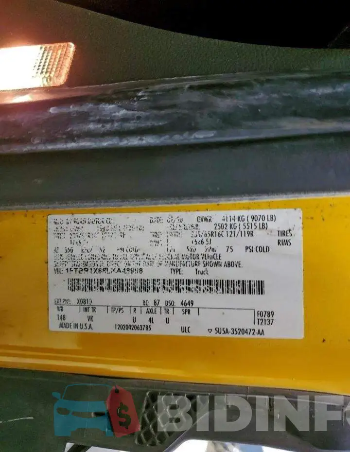 1FTBR1X88LKA48998 Photo# 13