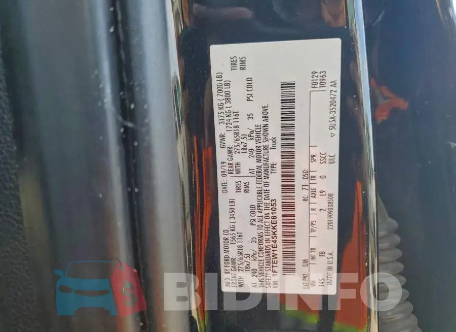 1FTEW1E45KKE81053 Photo# 12